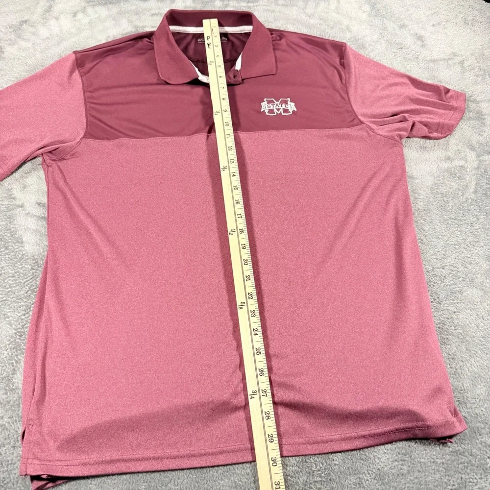 Colosseum Mississippi State Bulldogs Polo Shirt Mens‎ XL Maroon Two Tone Heather - Picture 5 of 7